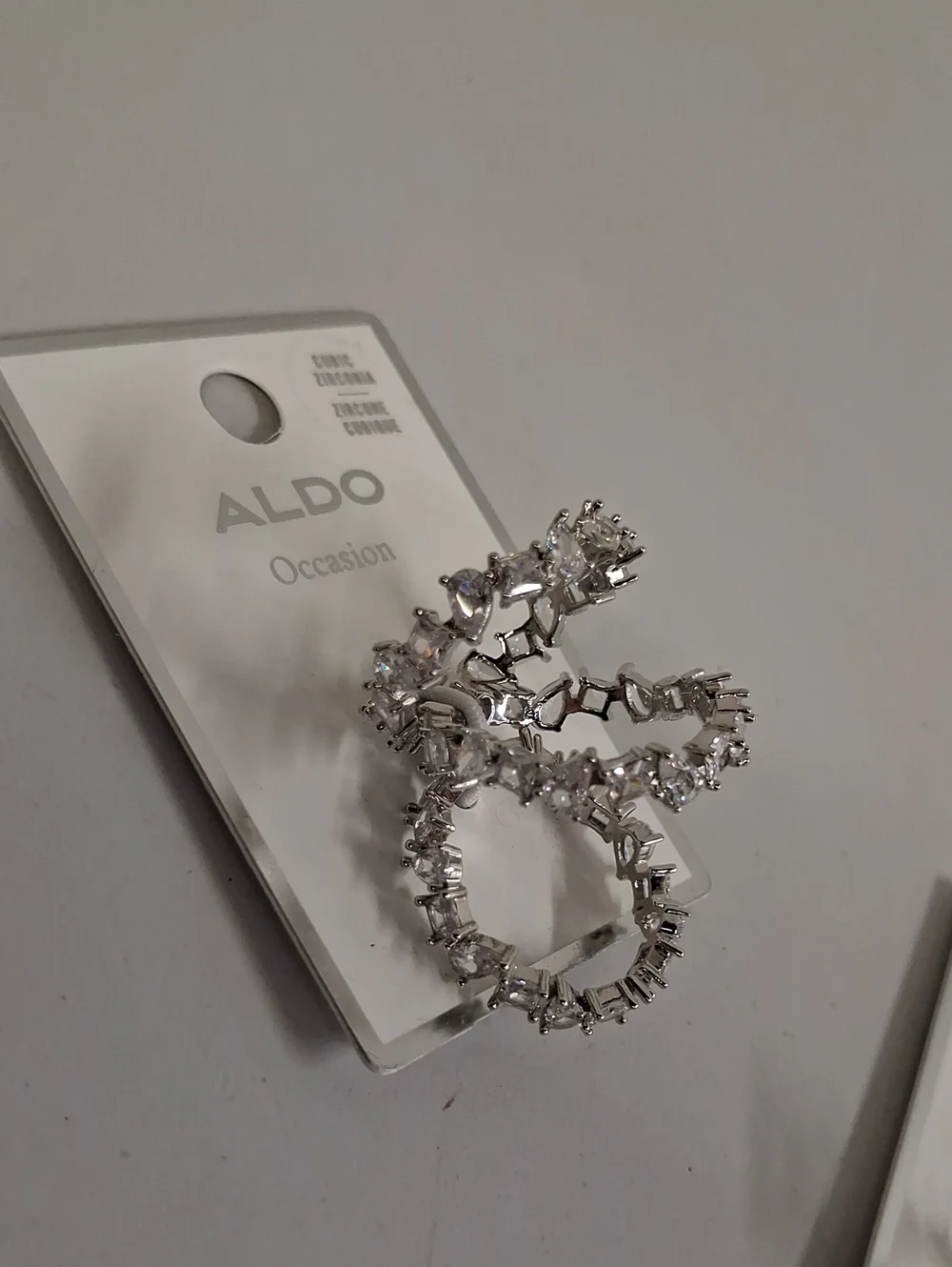 NWT Womens ALDO Silver Cubic Zirconia Rings (6)
